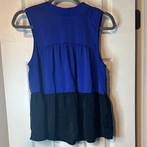Banana Republic Blue and Black Sleeveless Colorblock Camisole